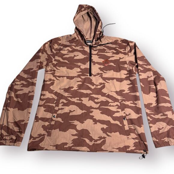 Reef Tango Anorak Lightweight Windbreaker Brown Camouflage Size Medium Gorpcore - Picture 1 of 7